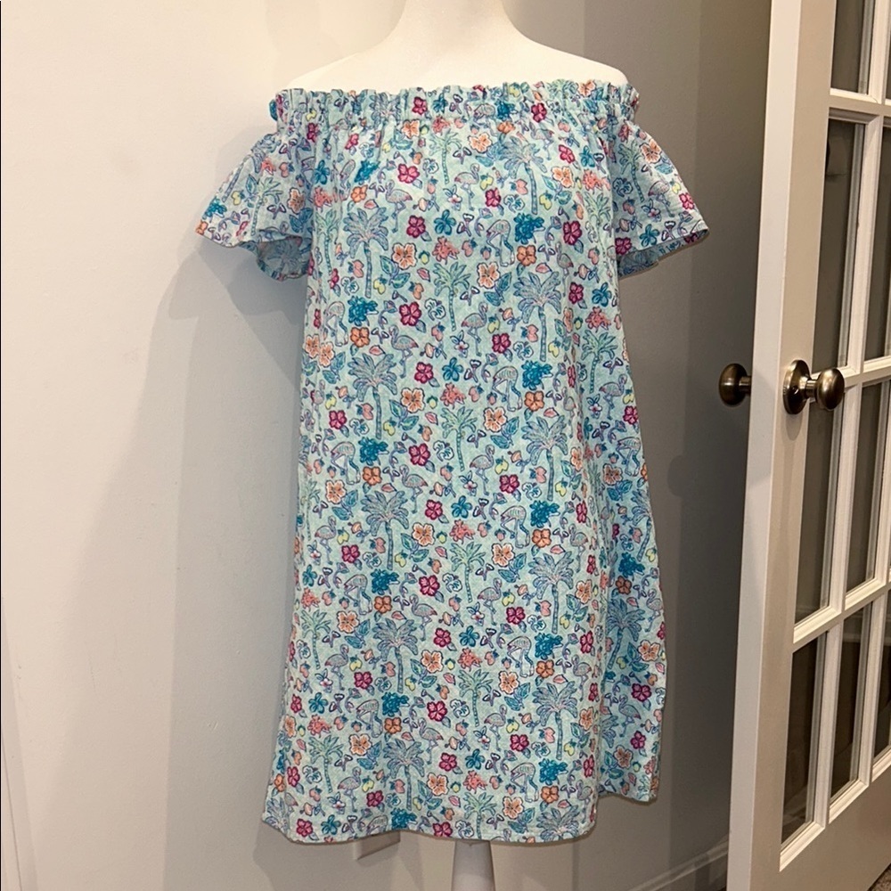 Vineyard Vines Women’s Floral Flamingos OTS Dress